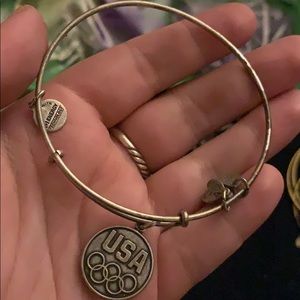 Silver Alex and Ani USA olympics bracelet